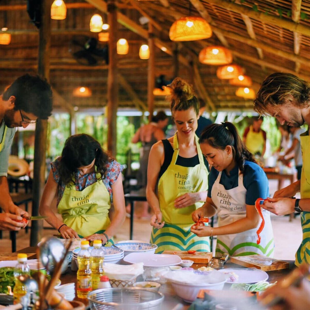 Thuan Tinh Island Sunset Family Cooking Class, Rowboat Ride, Lantern Lounge In Water Coconut Forest