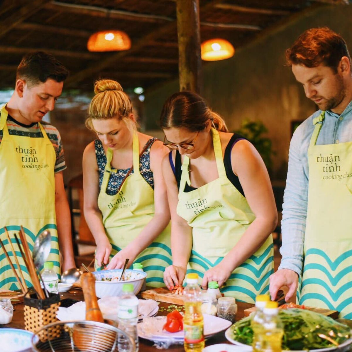 Thuan Tinh Island Sunset Family Cooking Class, Rowboat Ride, Lantern Lounge In Water Coconut Forest