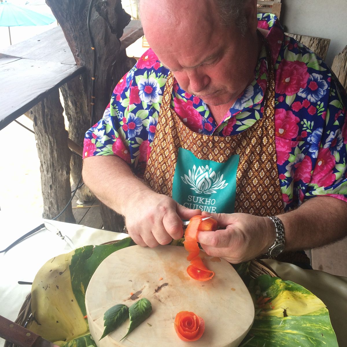 Fruit And Vegetable Carving program with Thai Master Chef at Sukho Cuisine Koh Lanta