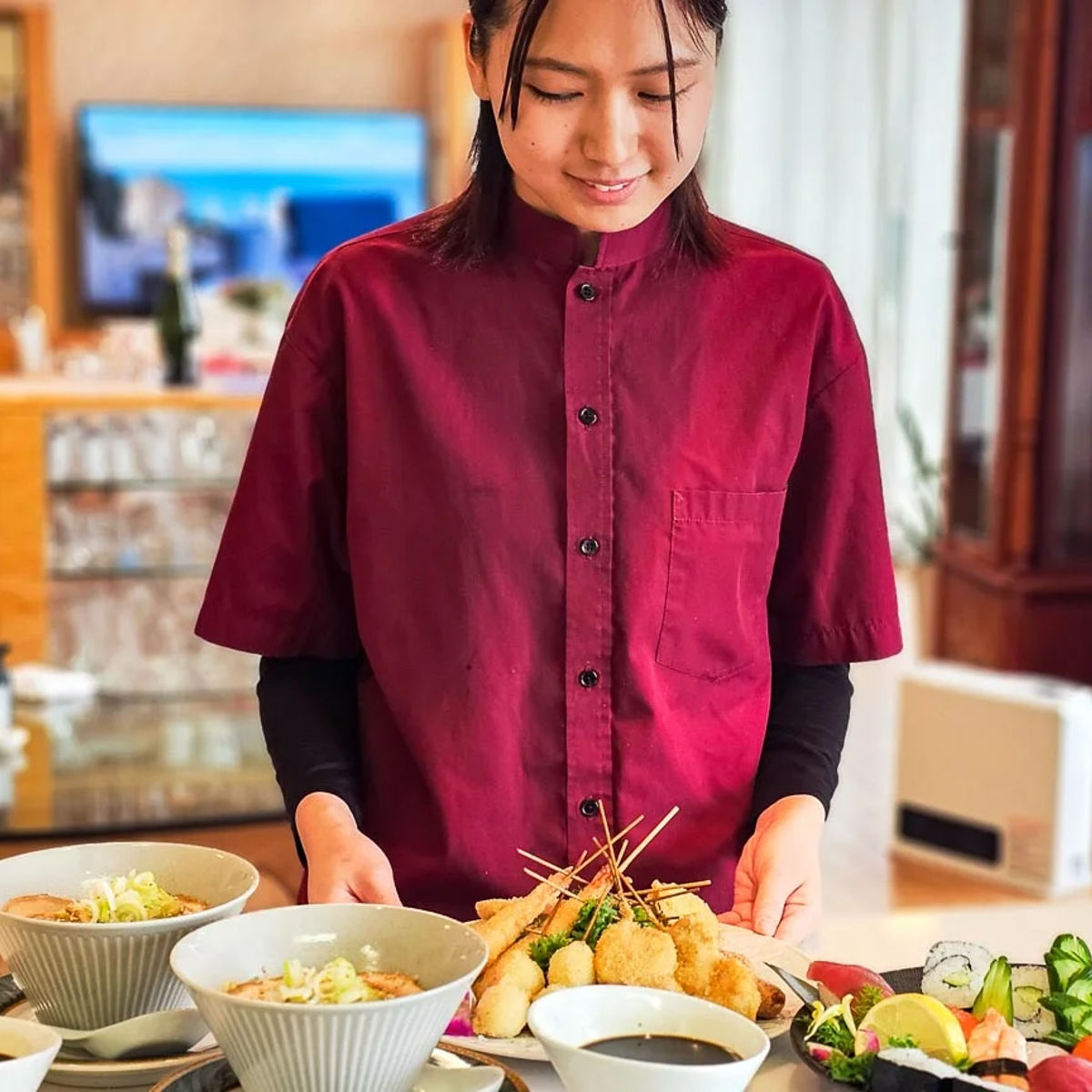 Kushikatsu & Sushi Culinary Class with Tea Ceremony in Osaka