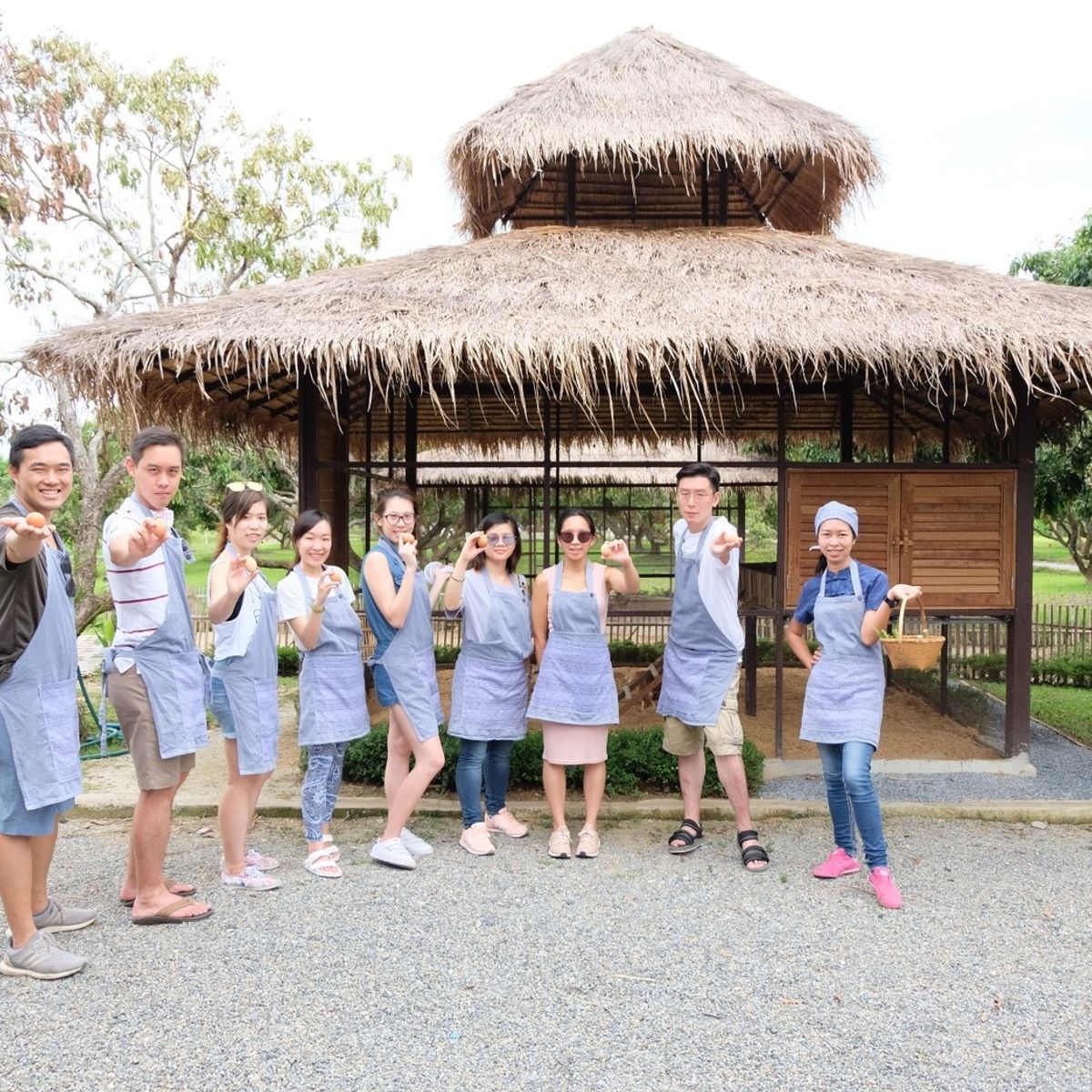 Morning Class in Traditional Pavilion with Beautiful Garden