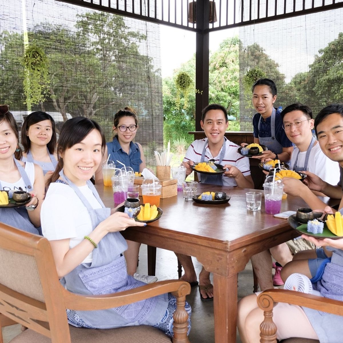 Morning Class in Traditional Pavilion with Beautiful Garden