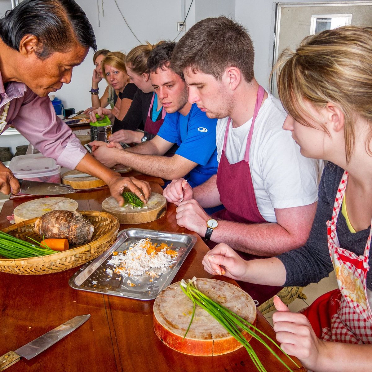 A Morning Market Tour with Culinary Experience in a Local Village