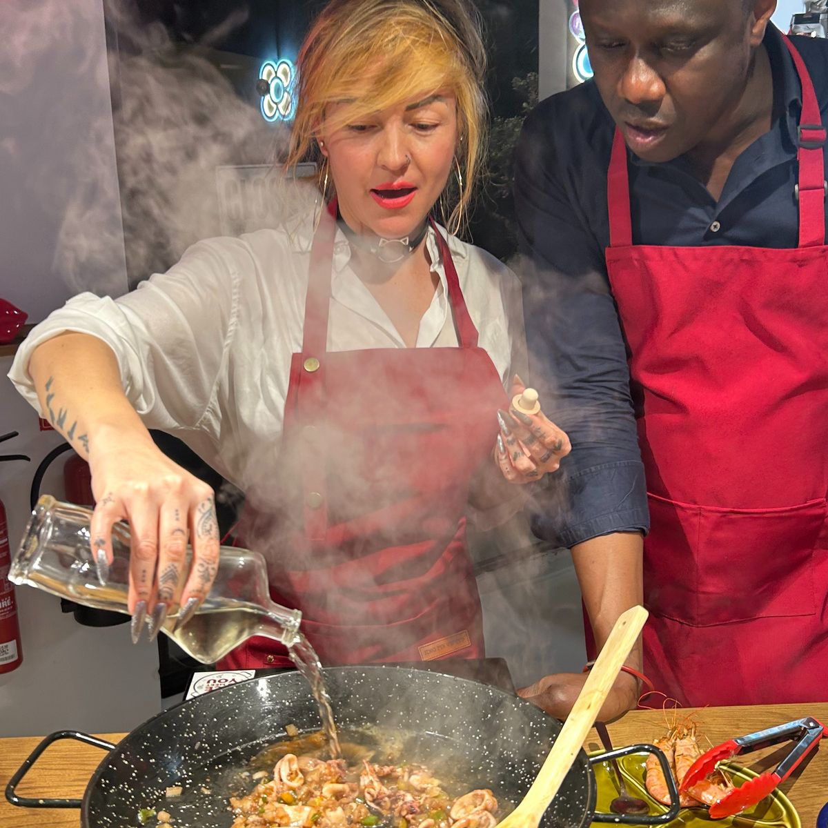 Barcelona Seafood Paella Cooking Class & Dining Experience