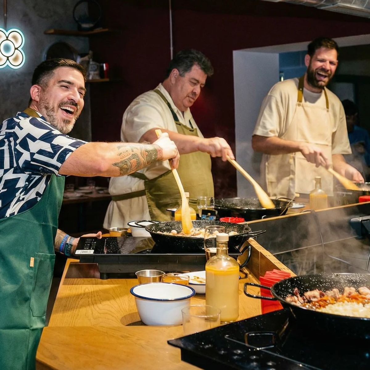 Barcelona Seafood Paella Cooking Class & Dining Experience