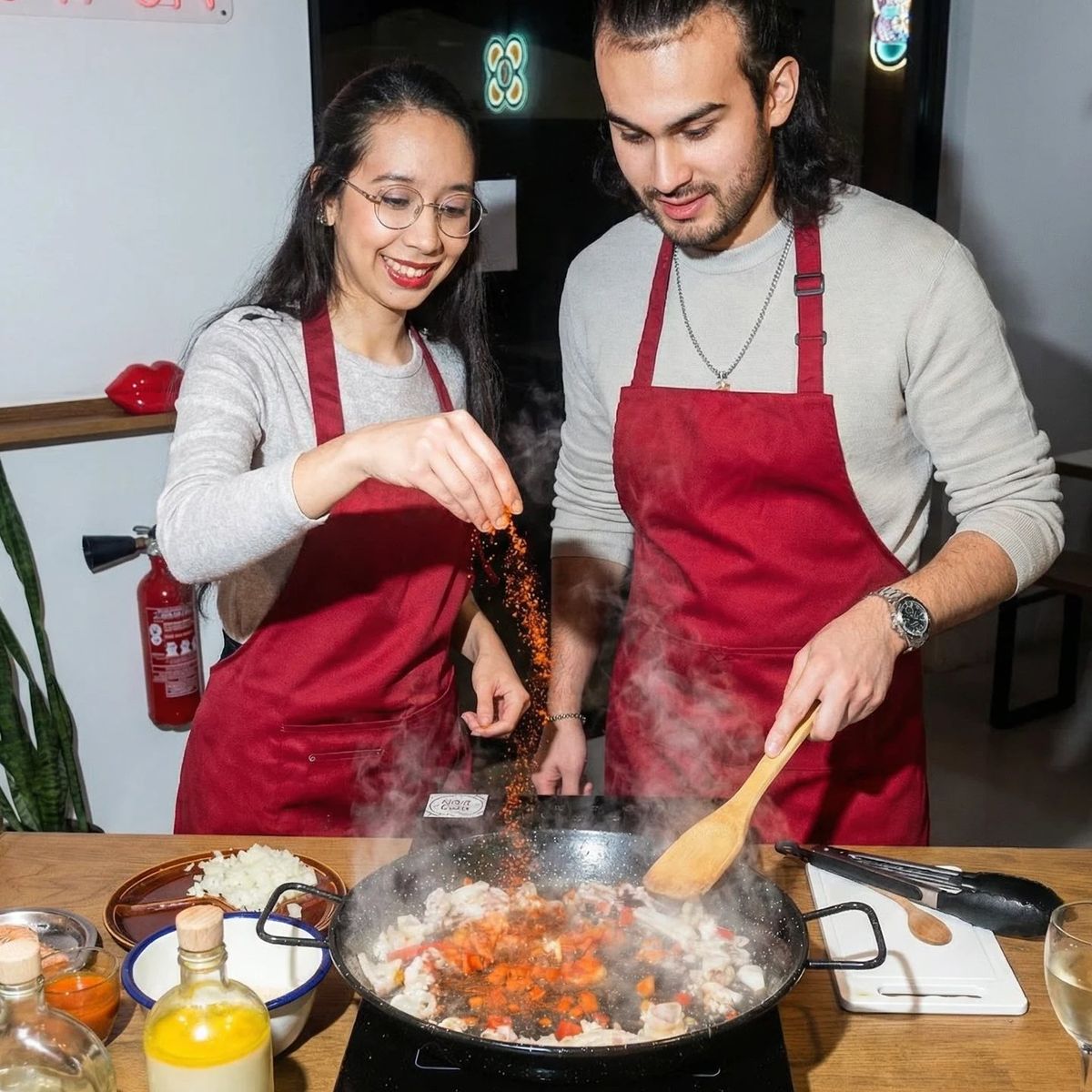 Barcelona Seafood Paella Cooking Class & Dining Experience