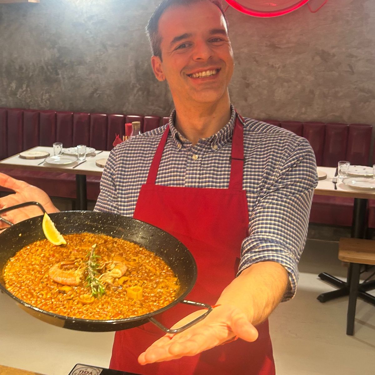 Barcelona Seafood Paella Cooking Class & Dining Experience