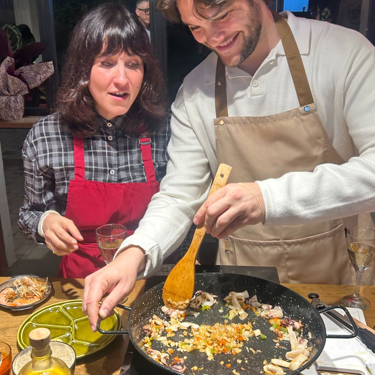 Barcelona Seafood Paella Cooking Class & Dining Experience