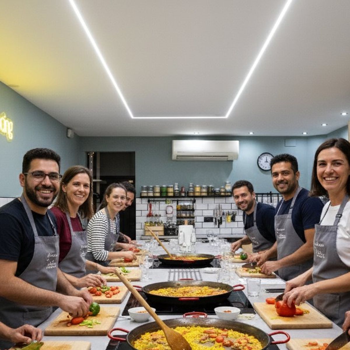 Barcelona Seafood Paella, Tapas, and Unlimited Sangria Cooking Class