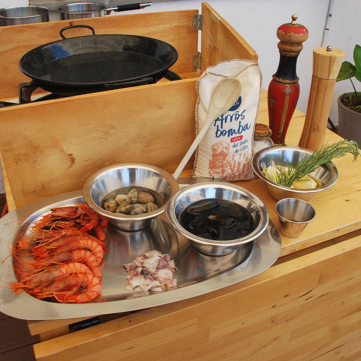Rooftop Paella or Fideuà Cooking Class with Market Tour