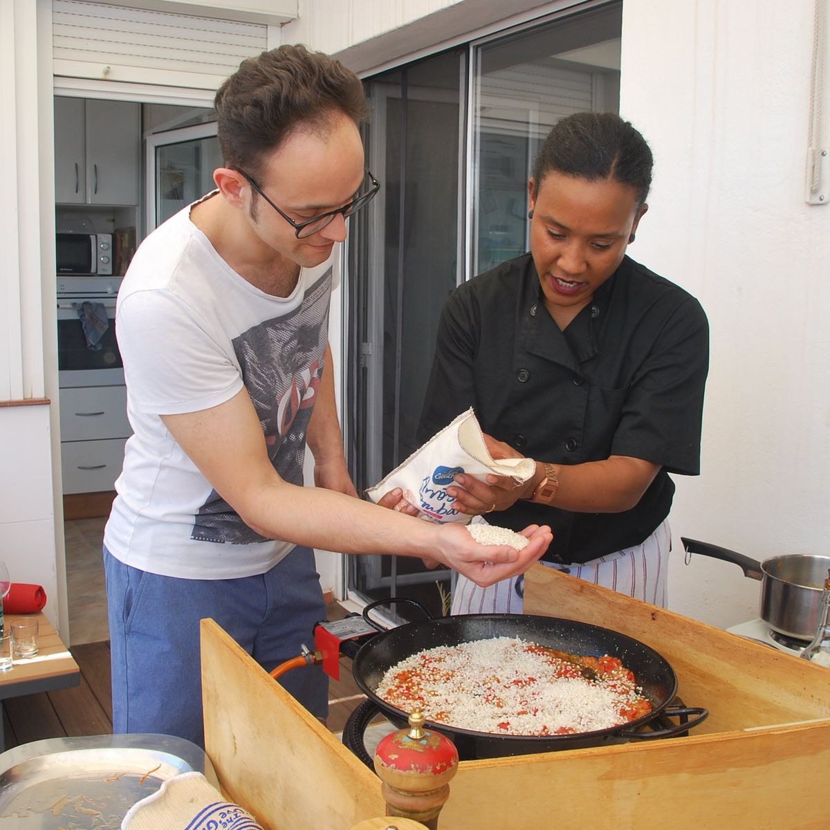 Rooftop Paella or Fideuà Cooking Class with Market Tour