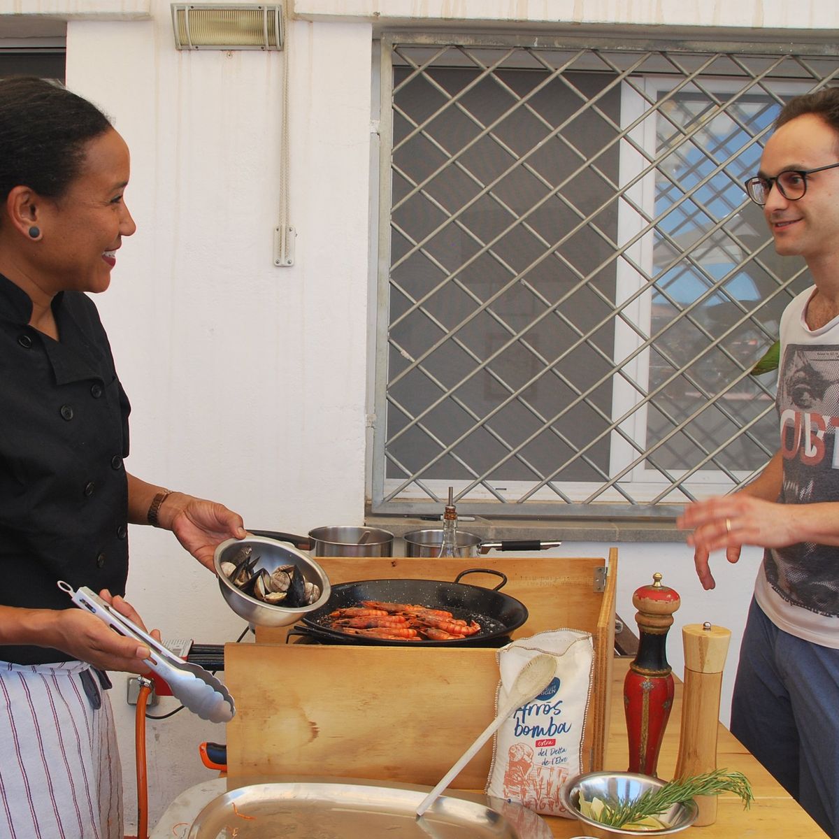 Rooftop Paella or Fideuà Cooking Class with Market Tour