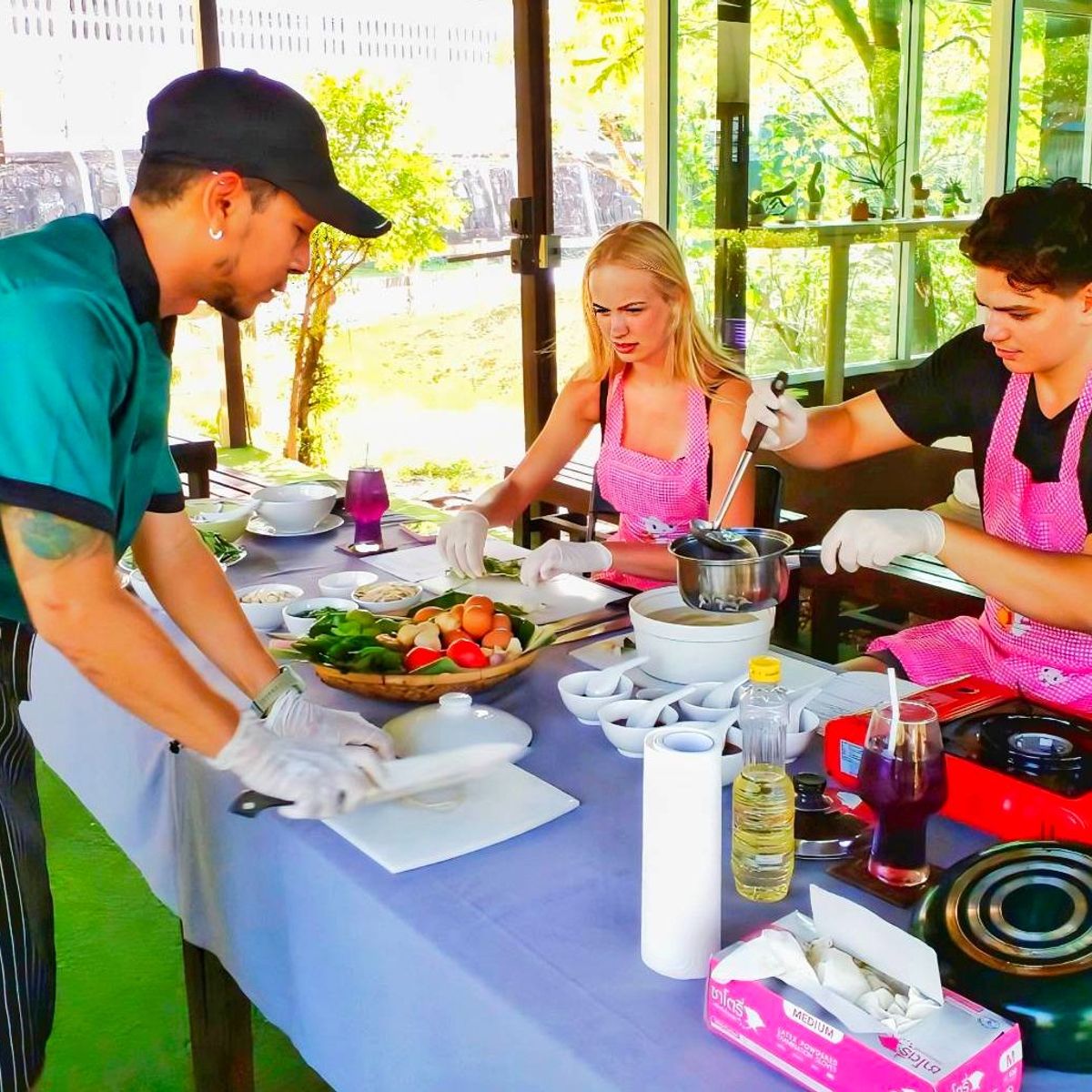 Sustainable Thai Cooking Class & Gentle Giant Feeding Experience