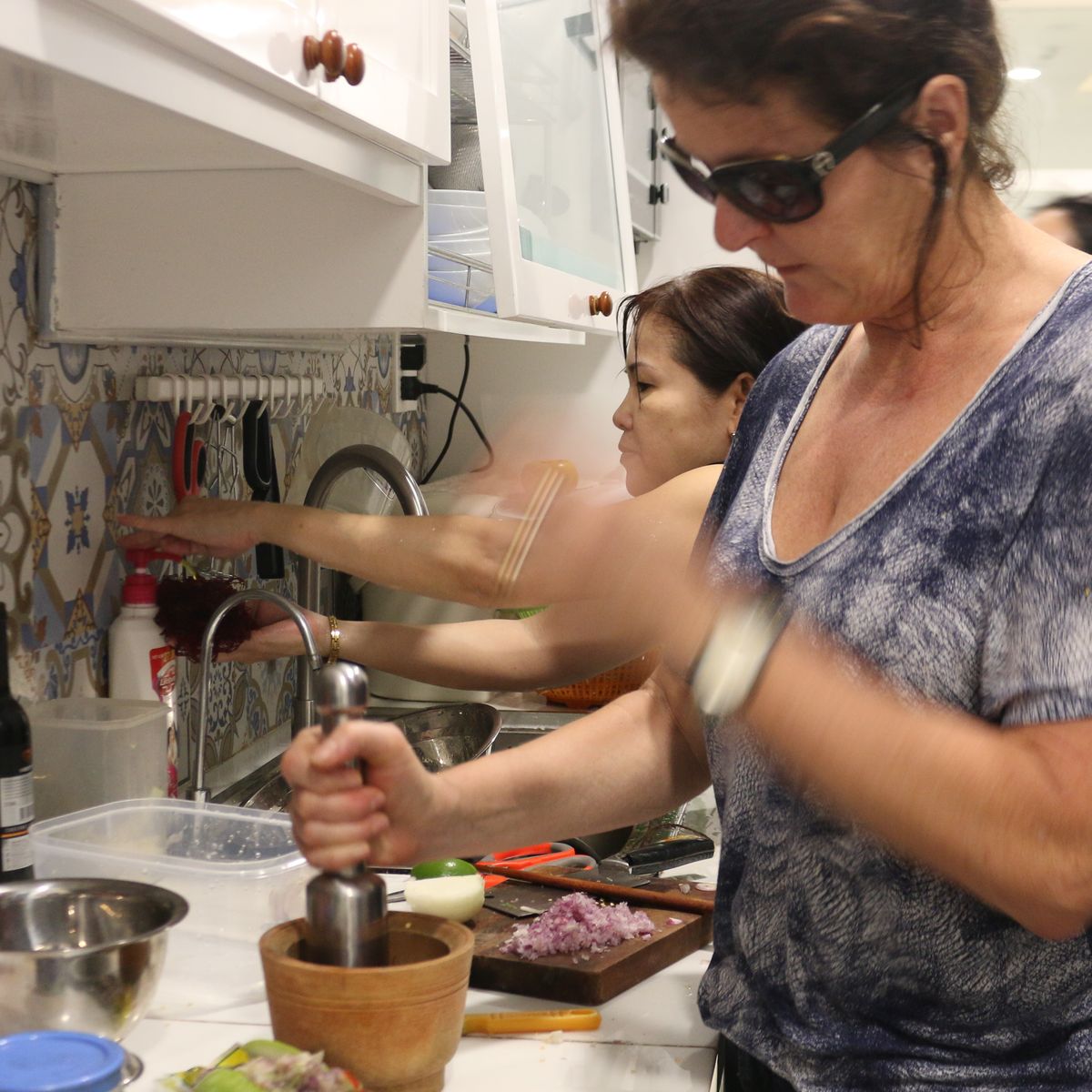 Hands on Cooking Class with Lily & Friends and Explore Local Neighborhoods
