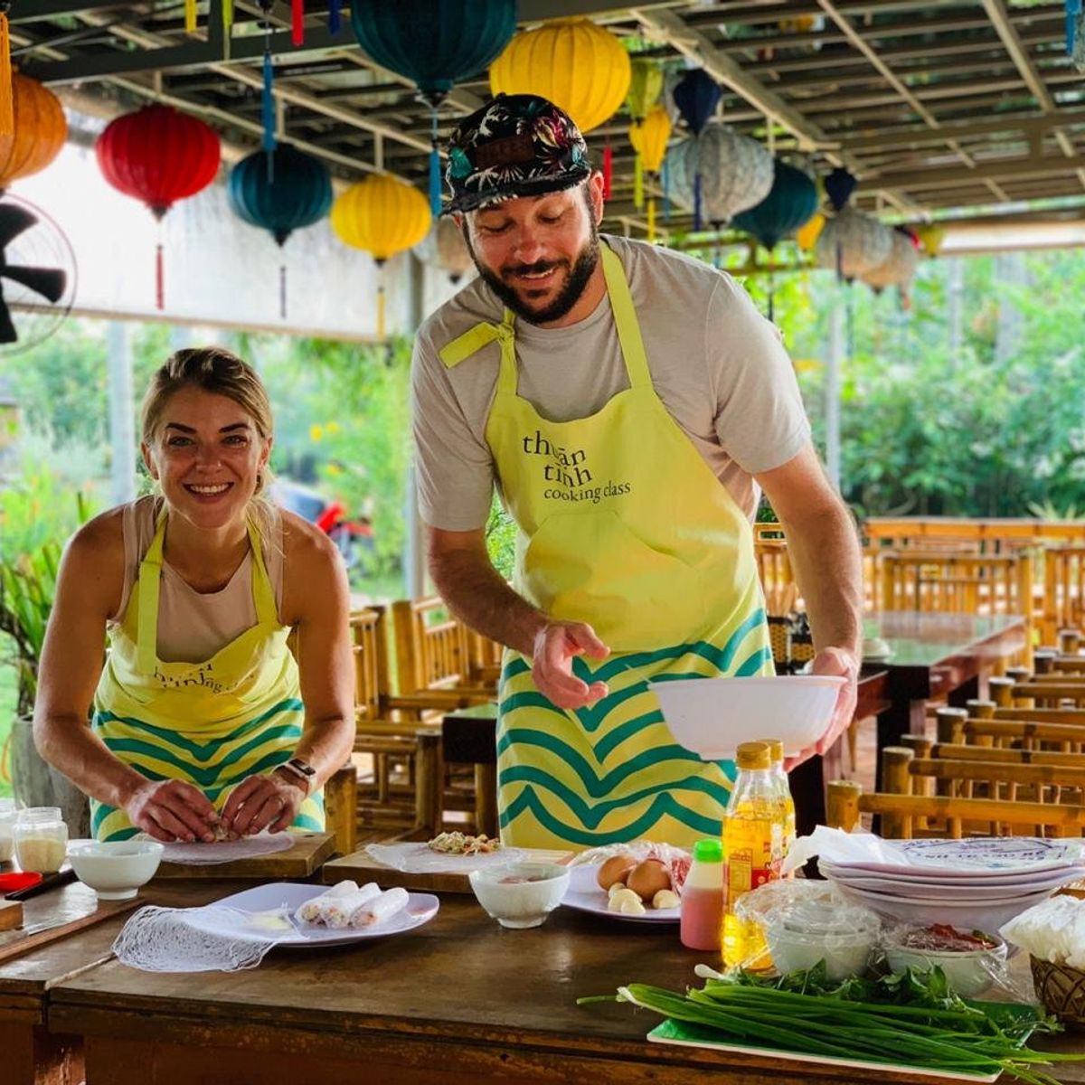 Thuan Tinh Island Sunset Family Cooking Class, Rowboat Ride, Lantern Lounge In Water Coconut Forest