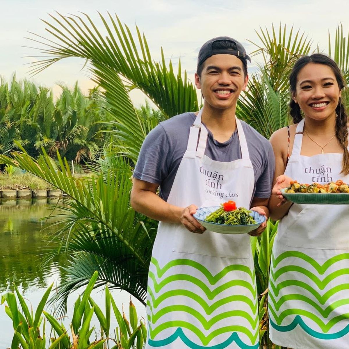 Thuan Tinh Island Sunset Family Cooking Class, Rowboat Ride, Lantern Lounge In Water Coconut Forest