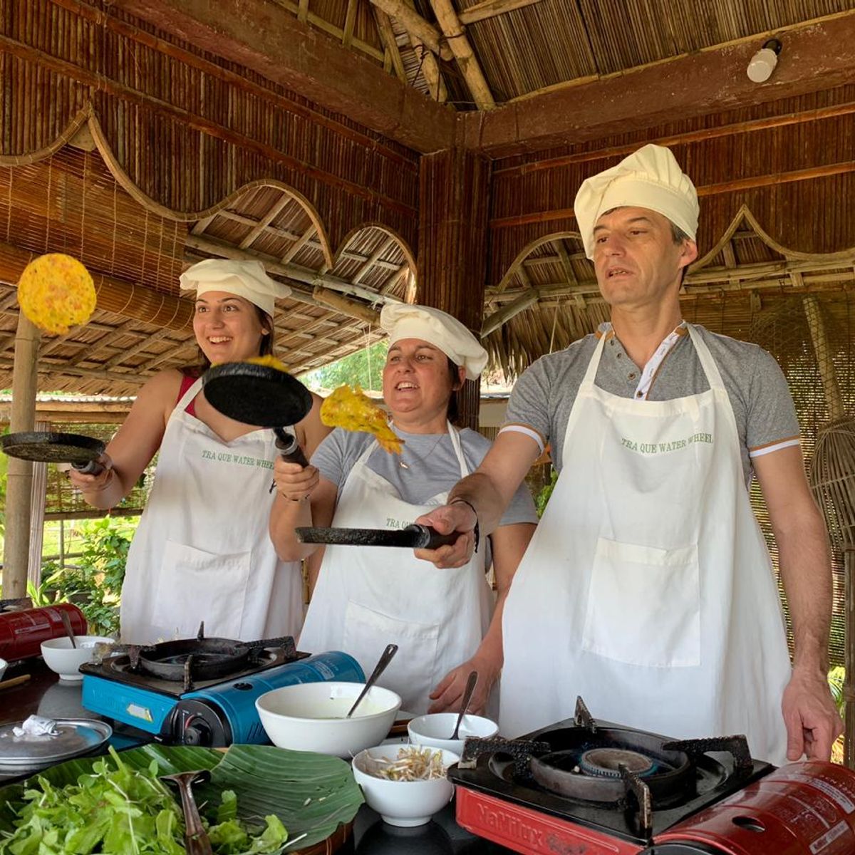 Tra Que Water Wheel Package 3 in 1 - Farming, Buffalo, Rice paper making and Cooking