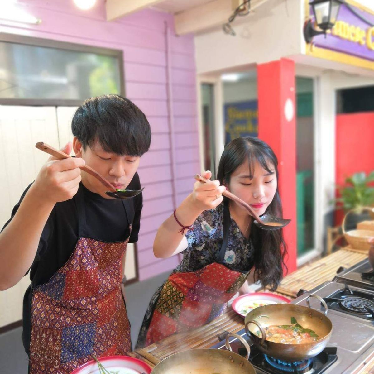 Authentic Thai Cooking in Traditional 100 Year Old House and Local Market Tour