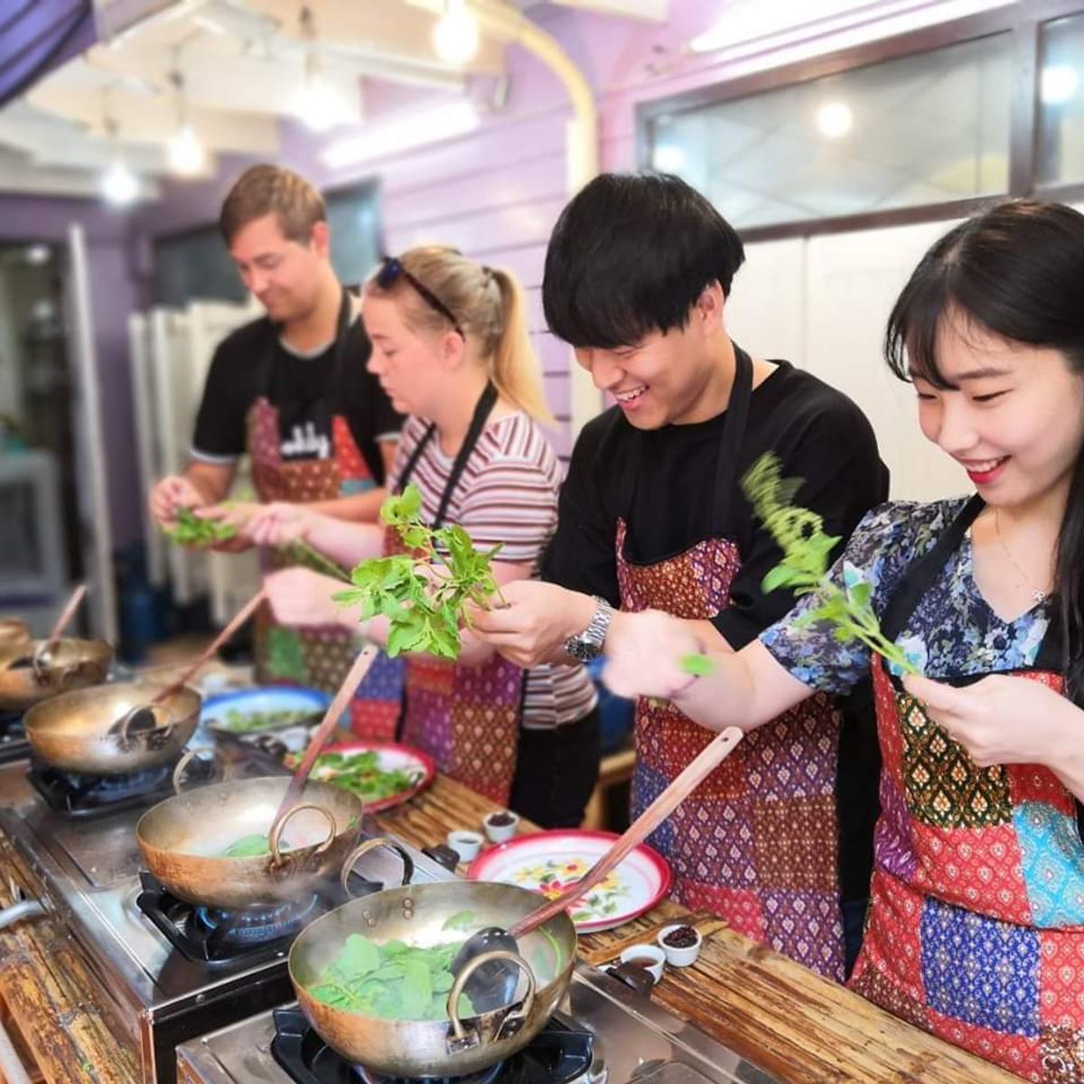 Authentic Thai Cooking in Traditional 100 Year Old House and Local Market Tour