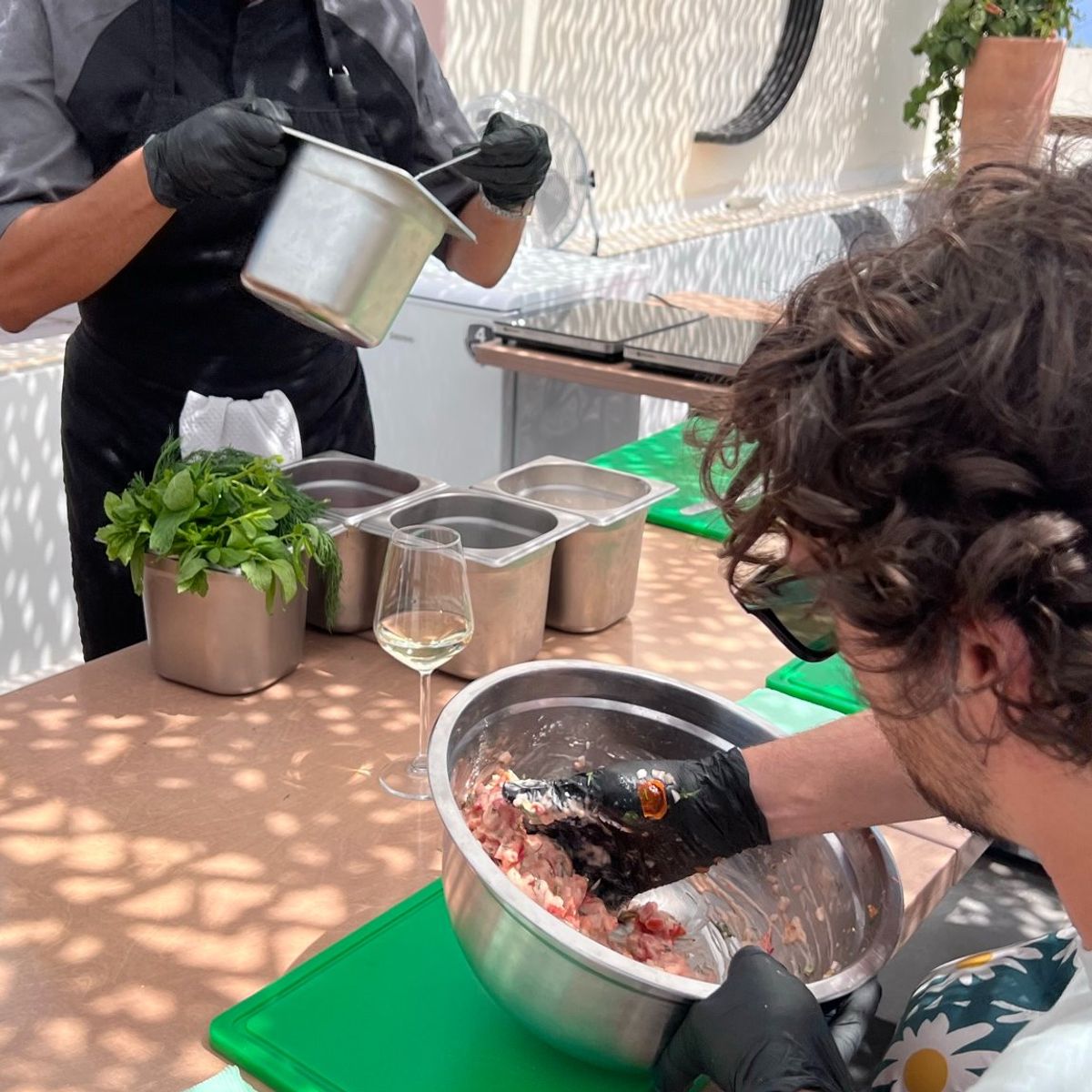 Vegan Cooking Class with Wine Pairing in Santorini