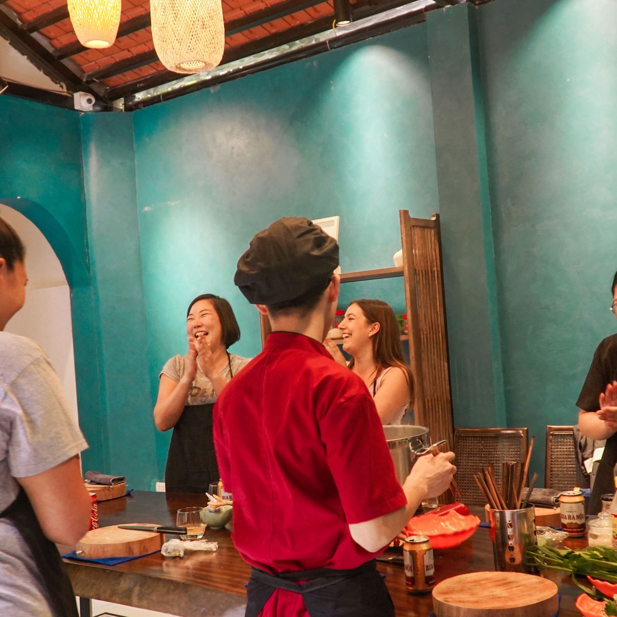 Relaxed Vietnamese Cooking Class with Market Tour and Homemade Wine Tasting