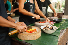 Aula de culinária tradicional balinesa na Casa Luna