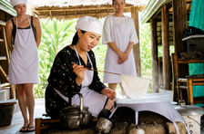 Eco-Friendly Vietnamese Cooking Class with Bamboo Boat and Market Tour