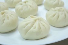 Traditional Chinese Steamed Bun with Pork Fillings and Homemade Barbeque Pork