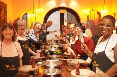 Nem Ran & Bun Cha Cooking in Hanoi Garden Villa + Free Egg Coffee
