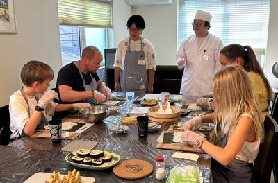 Traditional Japanese Sushi Rolls & Japanese Rolled Omelette Making with a Pro Chef + Local Supermarket Tour