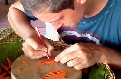 Fruit And Vegetable Carving program with Thai Master Chef at Sukho Cuisine Koh Lanta