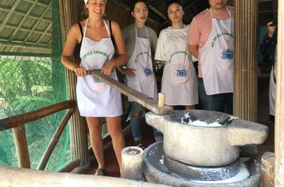 Vietnamese Countryside Experience: Market Tour, Basket Boat Ride, and Cooking Class