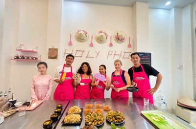 Taste of Saigon: Market Tour & Vietnamese Cooking in a Cozy Pink Kitchen