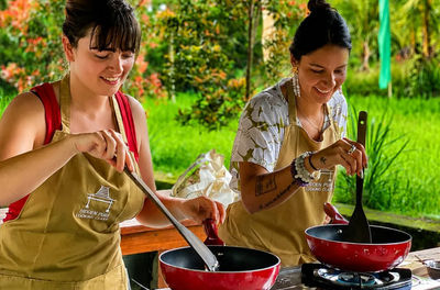 Ubud Morning Market Tour & Authentic Balinese Cooking Class with Rice Field Views