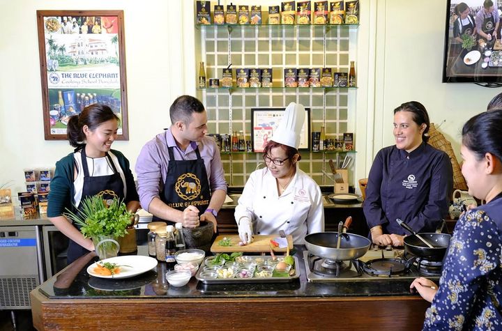 아침 시장 투어와 블루 엘리펀트 쿠킹클래스(Blue Elephant Cooking School)