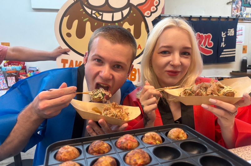 Osaka: Takoyaki & Okonomiyaki Cooking + Japanese Festival Fun