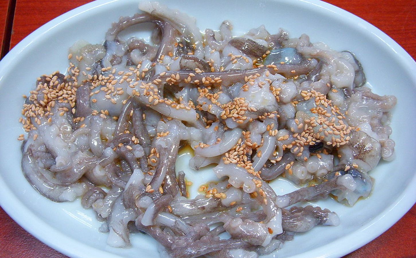 Sannakji, a raw small octupus in Korean cuisine