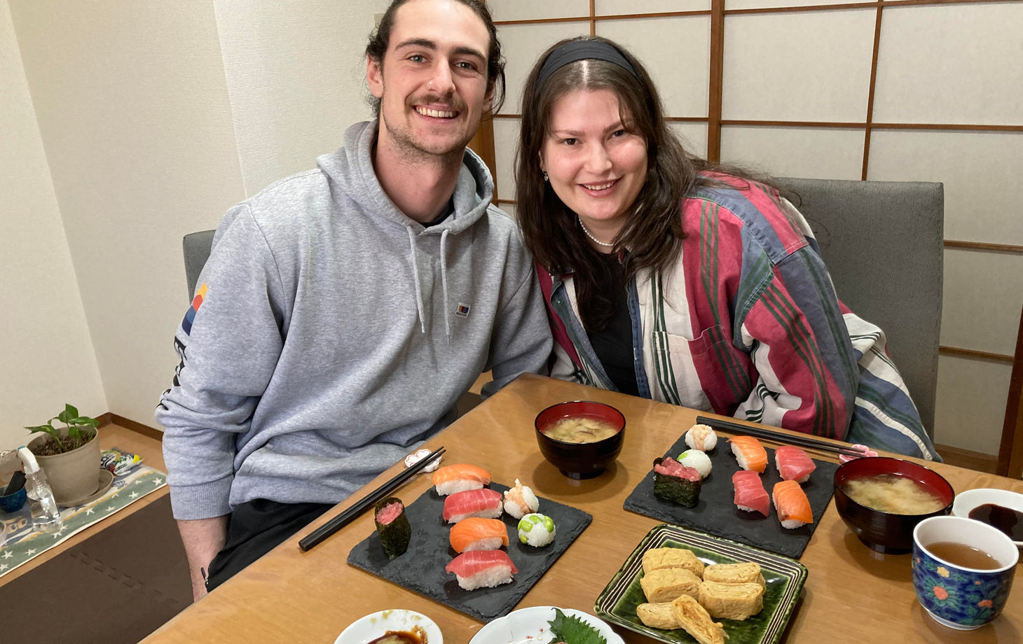 3 Kinds of Sushi, Japanese Steamed Egg Custard and Miso Soup in Home Cooking Studio