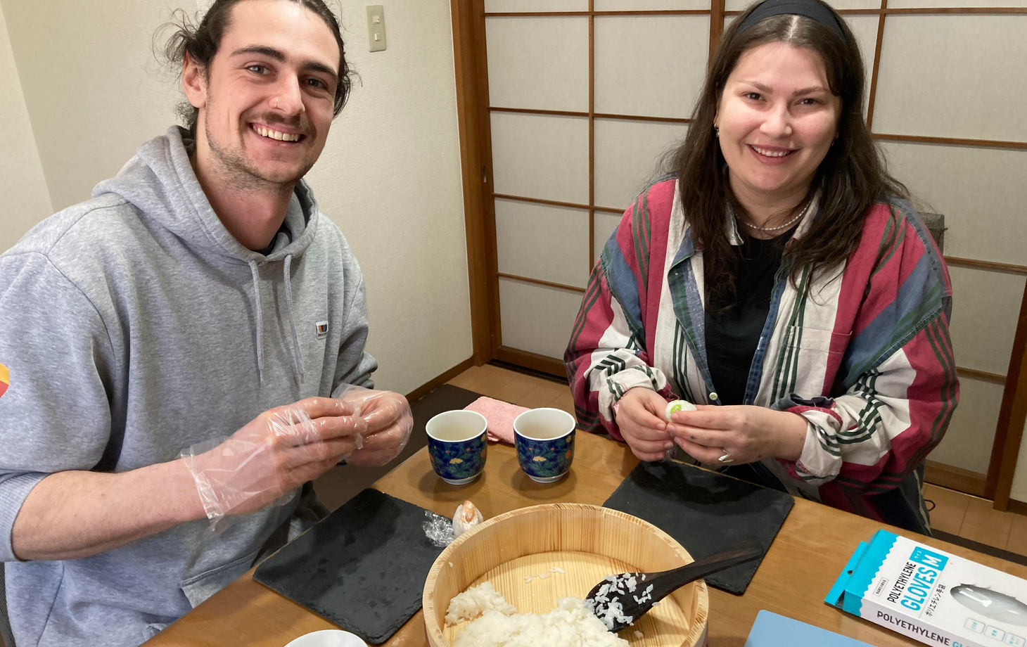 3 Kinds of Sushi, Japanese Steamed Egg Custard and Miso Soup in Home Cooking Studio