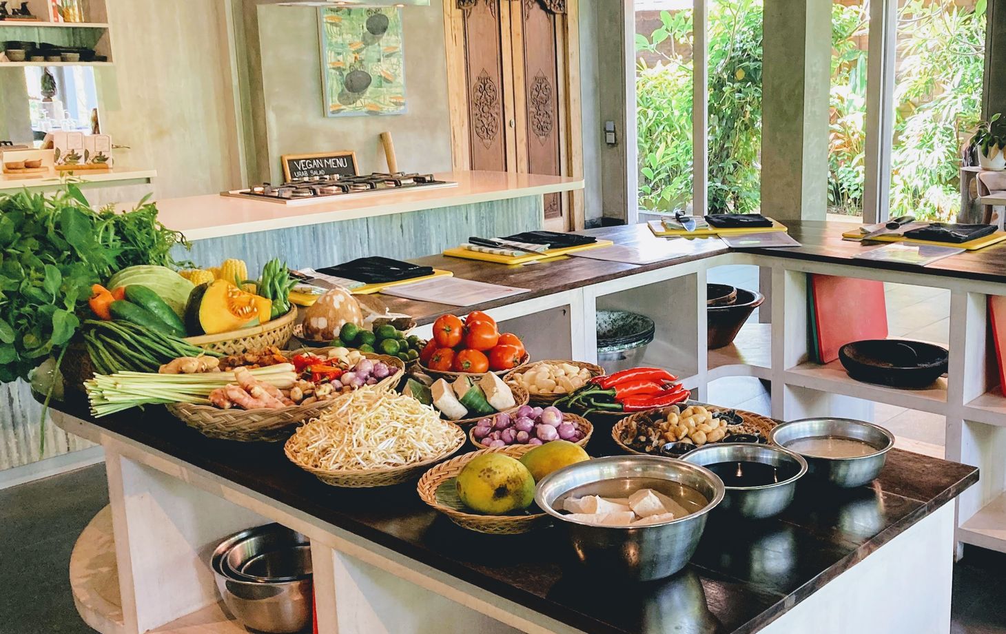 Private Authentic 15-Recipe Balinese Ceremonial Feast, only 8 cooks per class - Pick Organic Produce in our Garden.