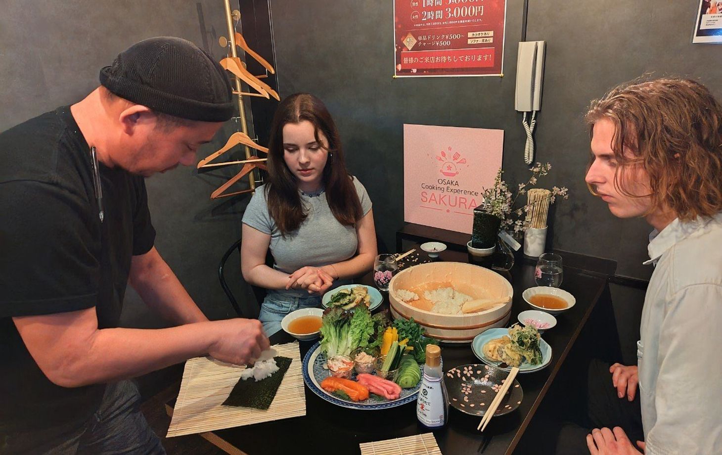 Temaki Sushi & Tempura Cooking Class in Osaka