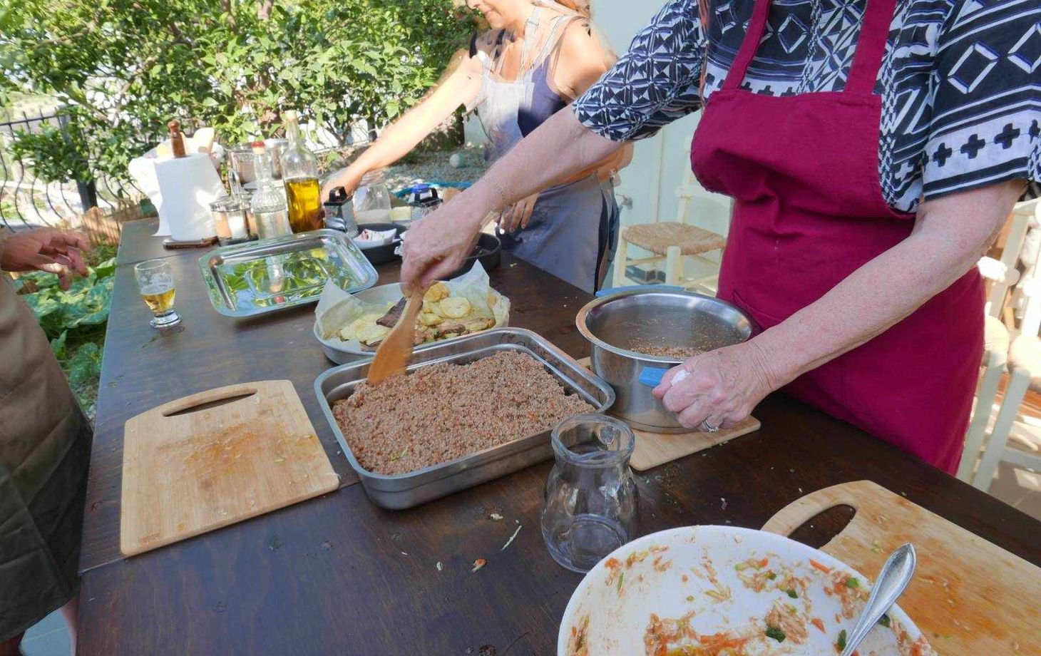 Clase de cocina tradicional cretense casera