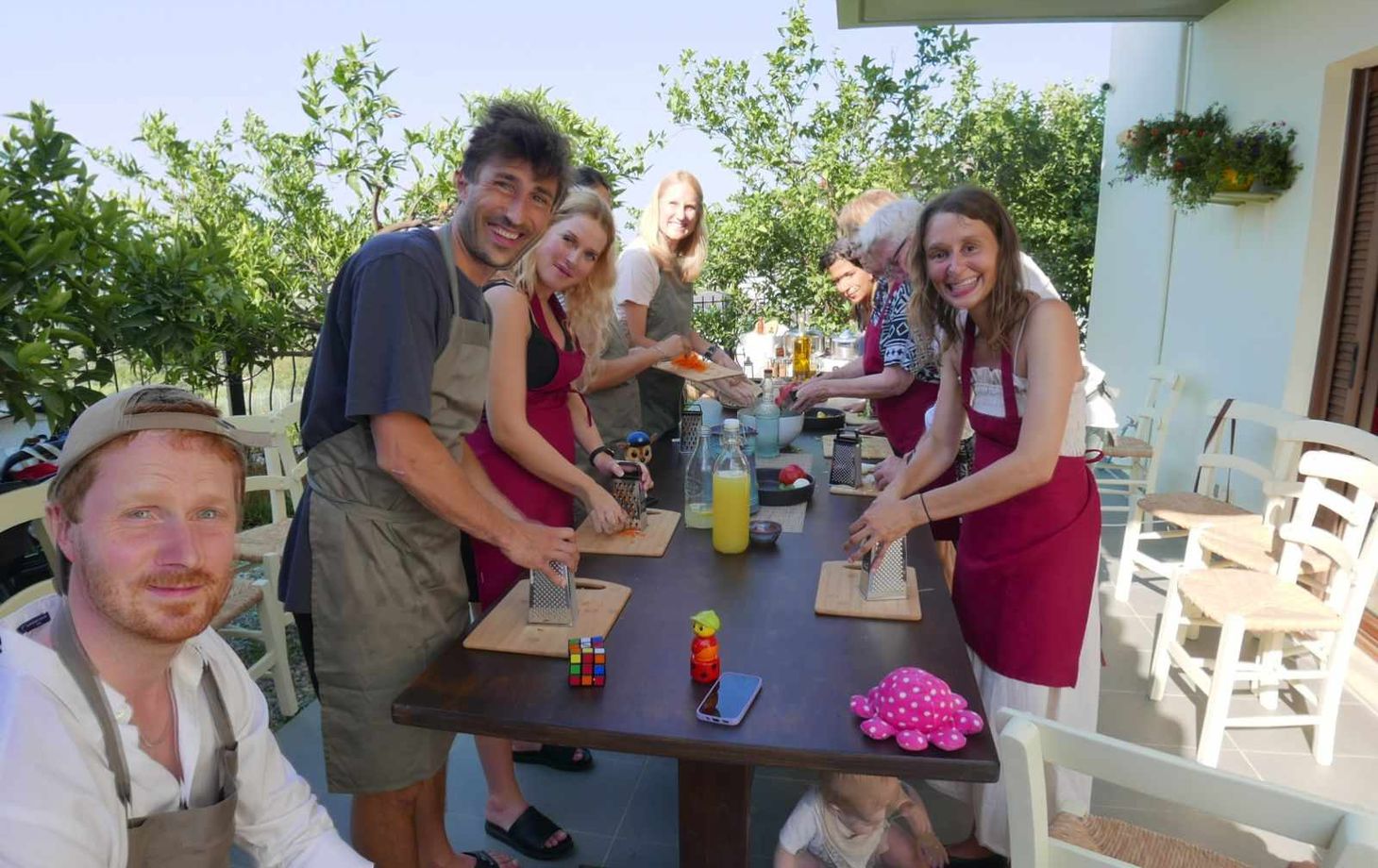Clase de cocina tradicional cretense casera