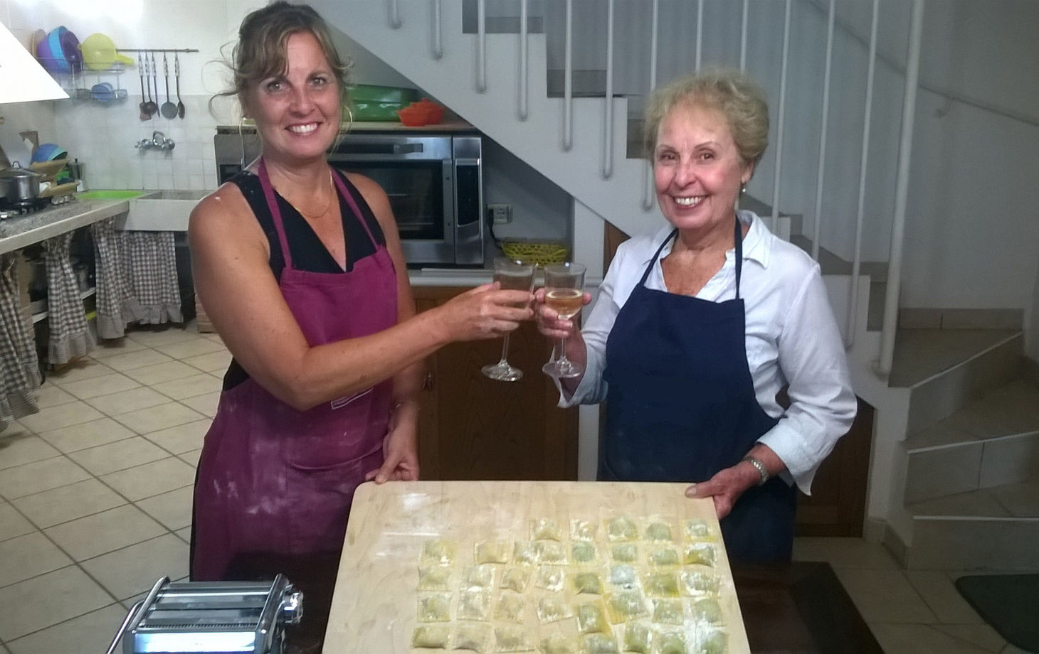 Cooking and Drinking in a Tuscan Farmhouse