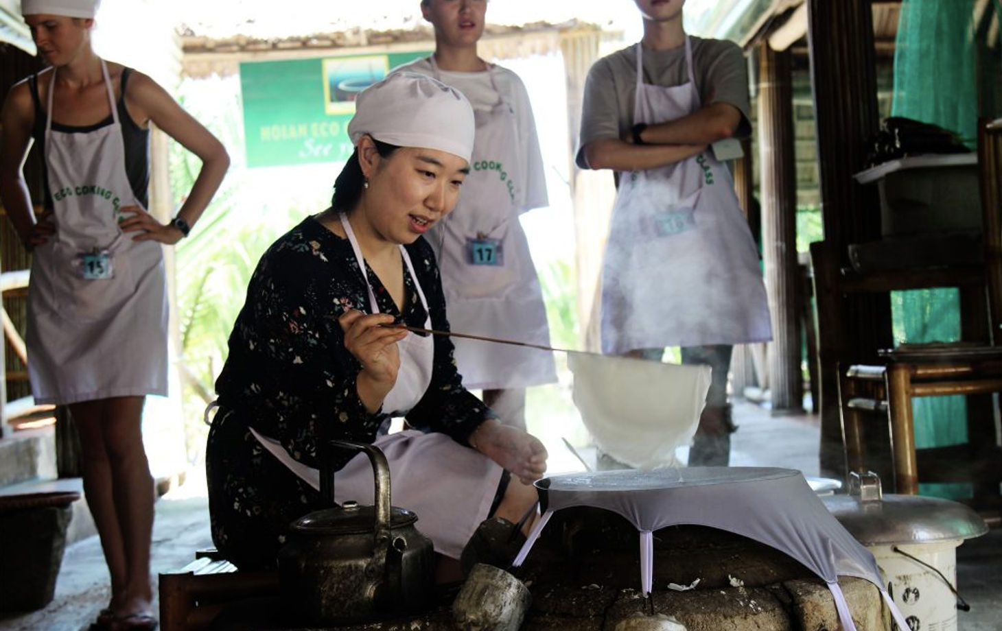 Eco-Friendly Vietnamese Cooking Class with Bamboo Boat and Market Tour