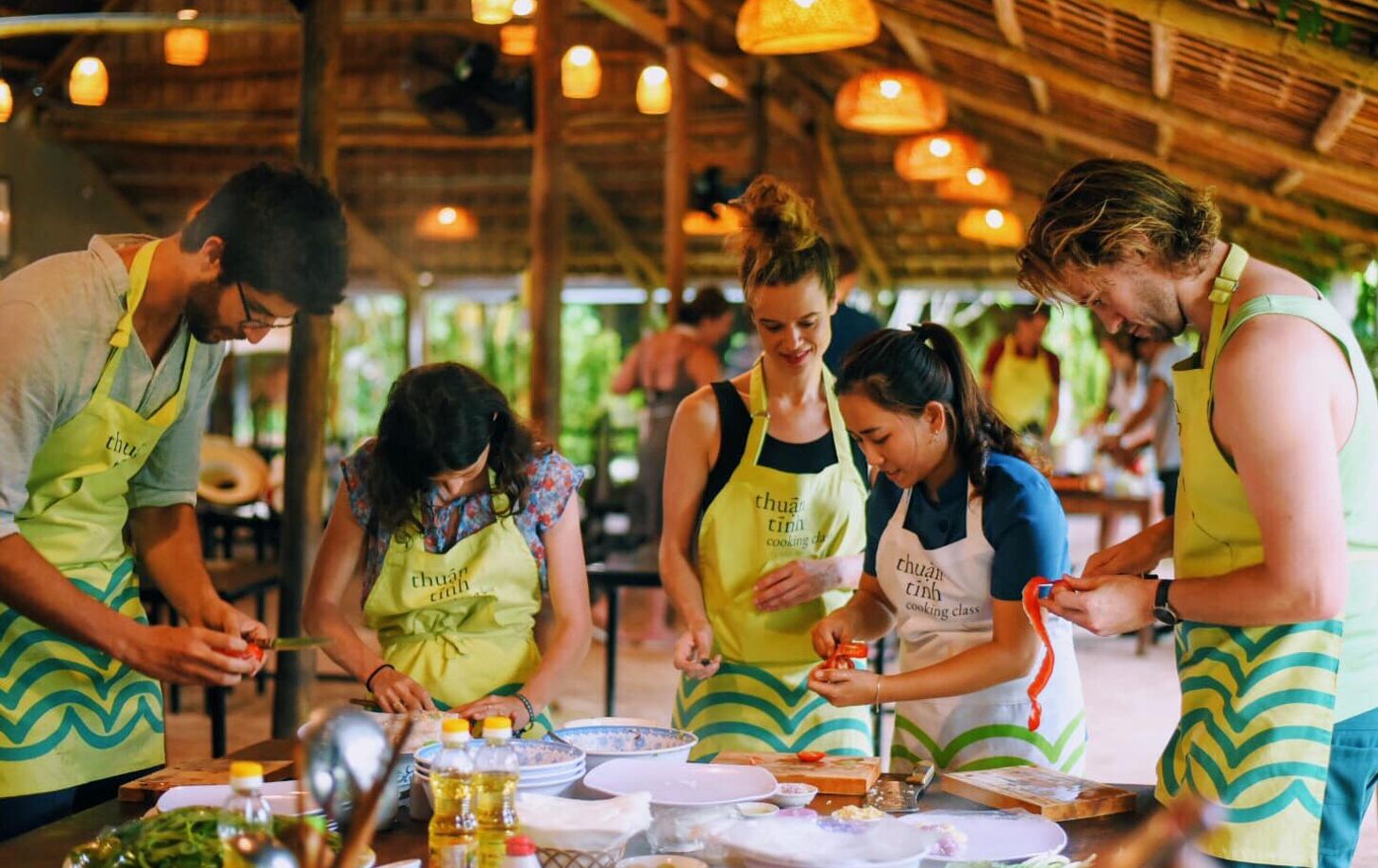 Thuan Tinh Island Sunset Family Cooking Class, Rowboat Ride, Lantern Lounge In Water Coconut Forest
