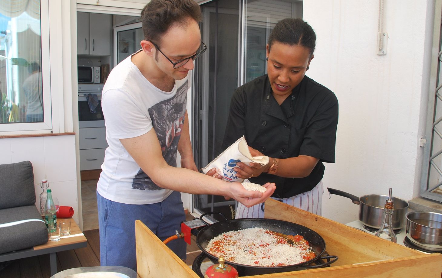 Rooftop Paella or Fideuà Cooking Class with Market Tour