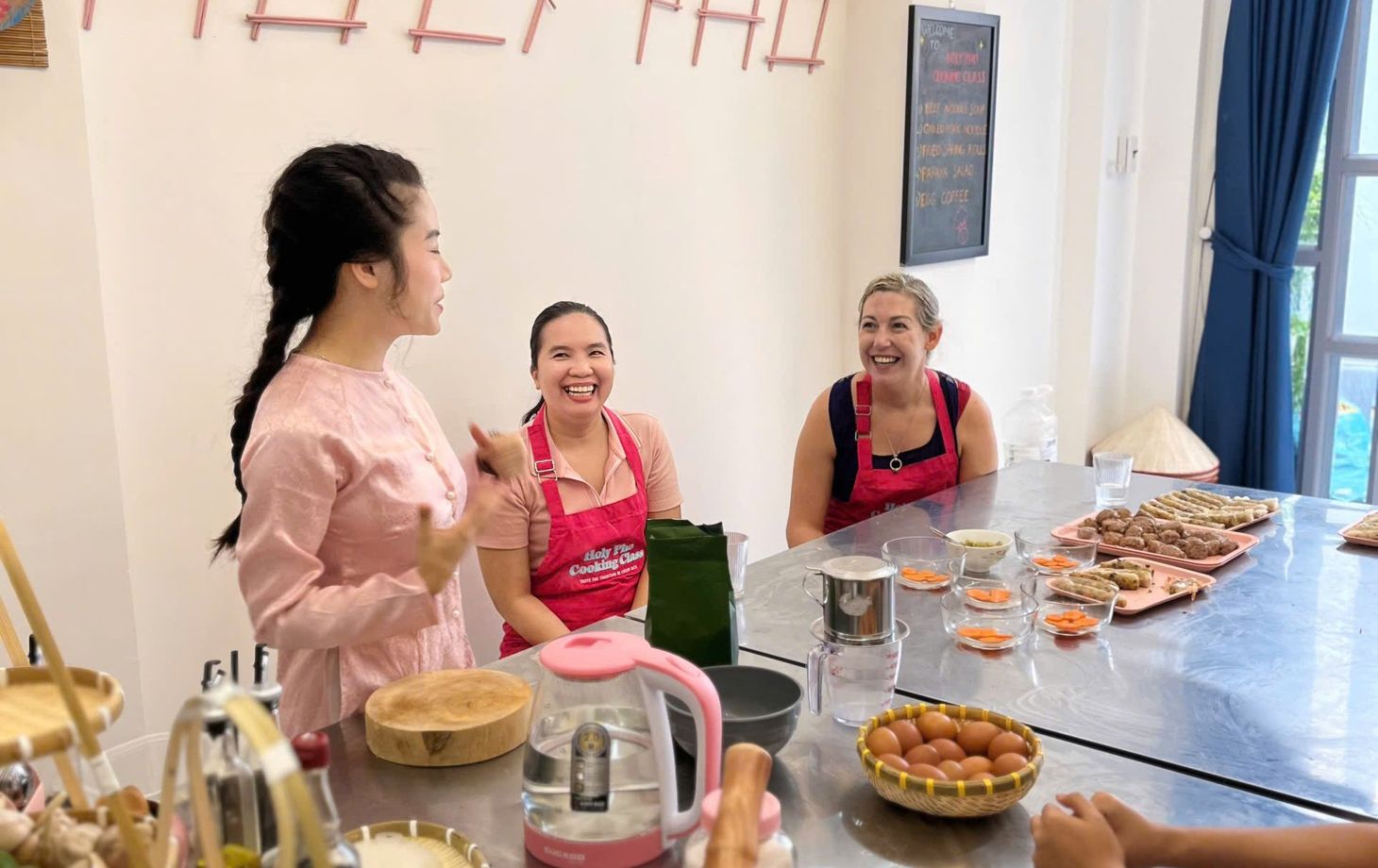 Taste of Saigon: Market Tour & Vietnamese Cooking in a Cozy Pink Kitchen